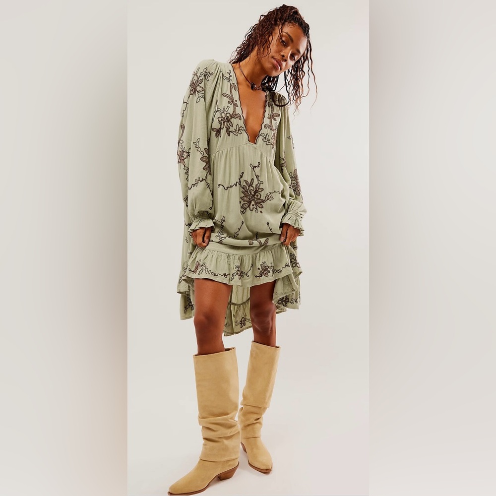 FREE PEOPLE ESTELLA EMBROIDERED DRESS, SIZE XL. NEW WITH TAGS.
